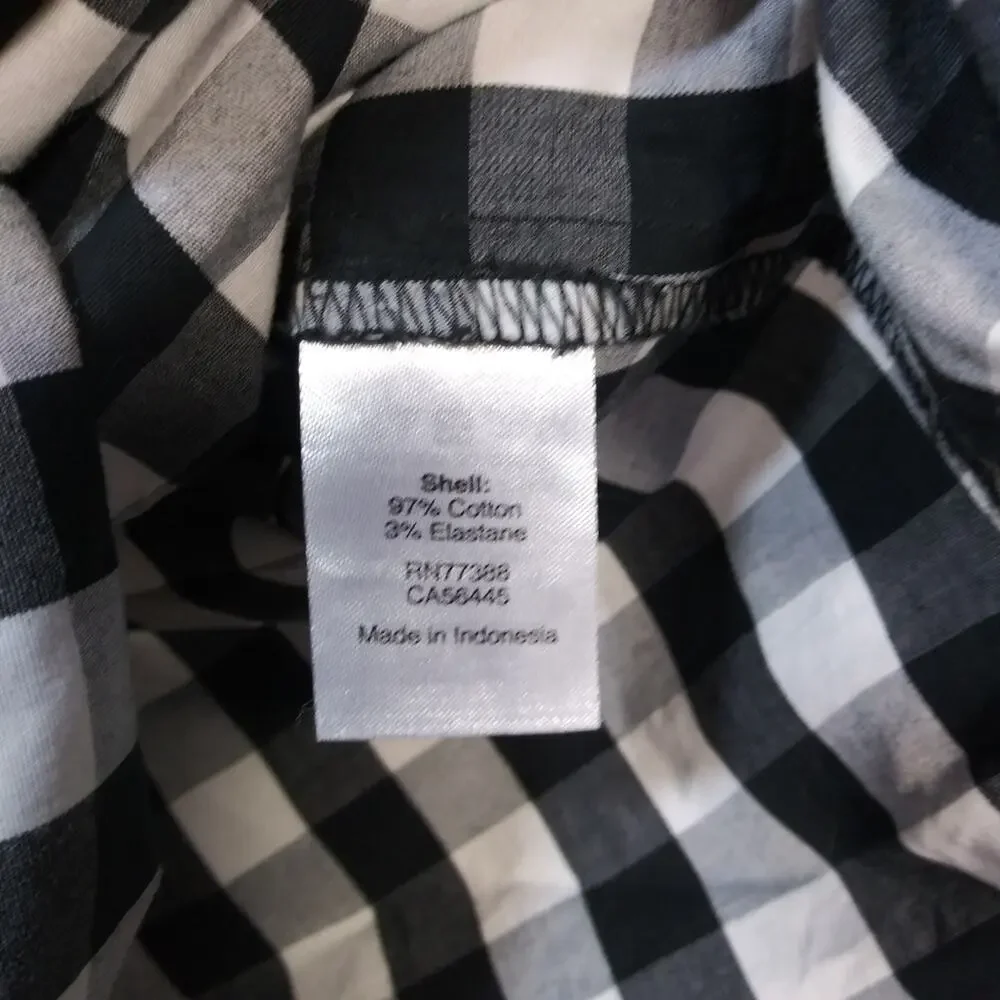 J. Crew Black White Gingham Tie-sleeve Dress Spring Cottage Core Size Small